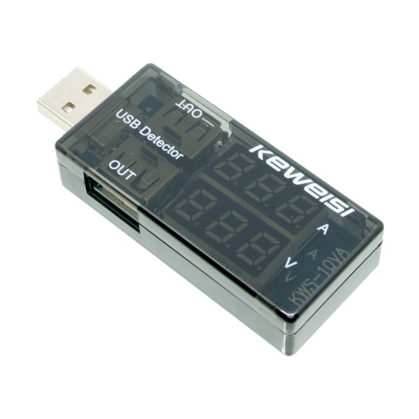 Medidor de Corriente USB Voltímetro 3-9V Amperímetro 3A - USB Tester Doctor